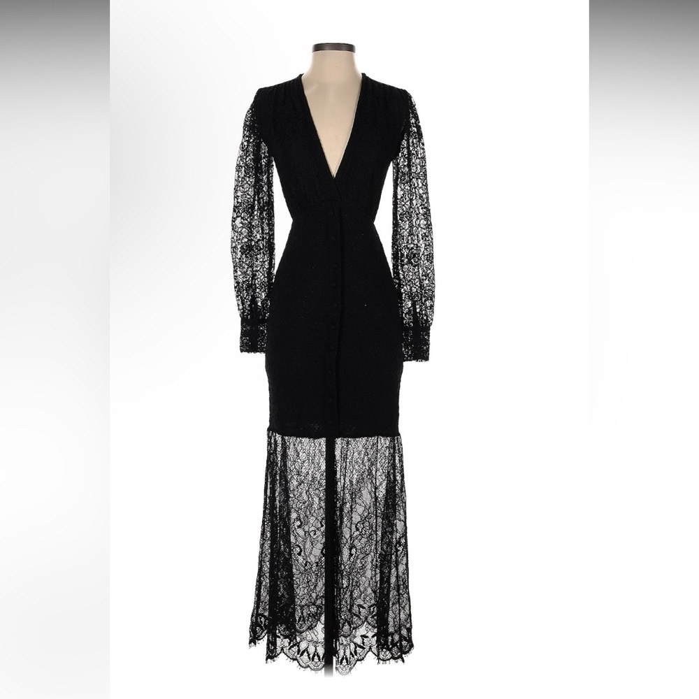 Lace plunge maxi